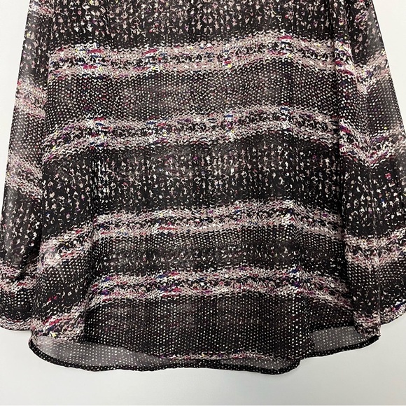 Cabi Paris Semi Sheer Blouse Sz L Black Style 3249 Artsy Button Up Feminine EUC - Picture 6 of 14